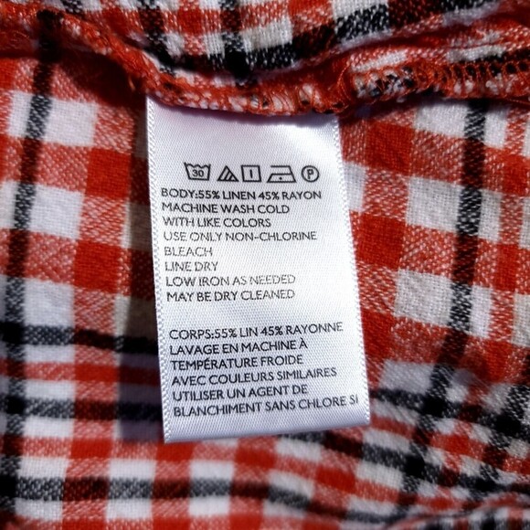 NEW Urban Outfitters UO Positano Linen Tie-Shoulder Midi Dress Red Gingham Small - Picture 9 of 10